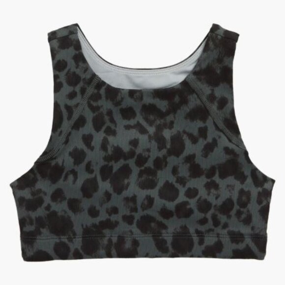 Zella Girl (Nordstrom brand) Radius Ladder Back "Grey Urban Cheetah" Sports Bra - Picture 1 of 8